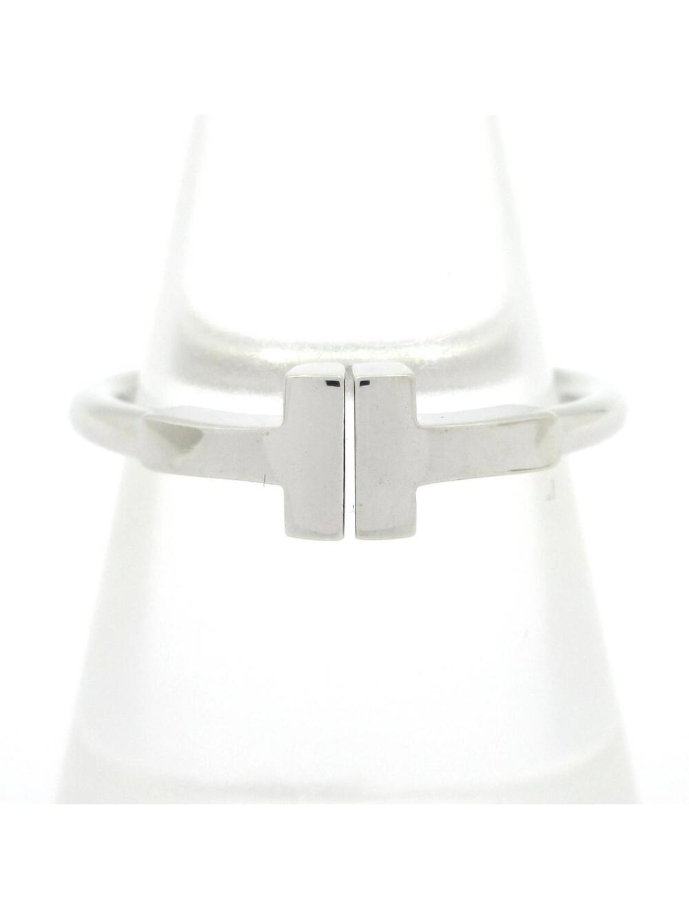 Tiffany&Co. T Wire 18K White Gold Ring #346387T13B